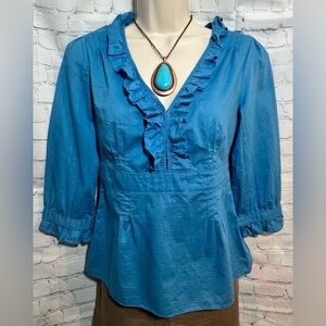 Banana Republic Slim Fit Ruffle Blouse Size 0